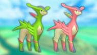 Virizion and its shiny variant (Image via The Pokemon Company)